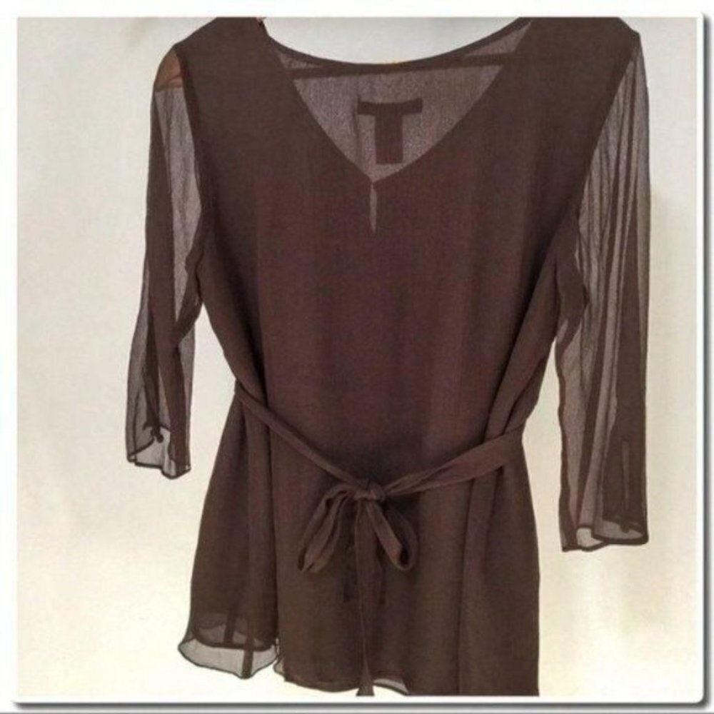 𝅺NINE West Embroidered Tunic with Back Tie - Picture 4 of 5